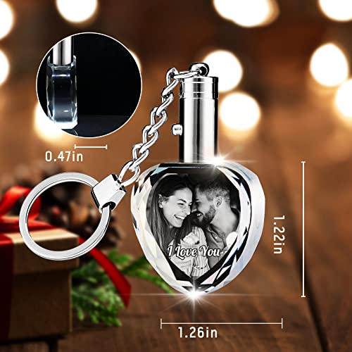 Srdrew Crystal Keychain With Custom Image Personalized 3D Crystal Photo Etched Keychain #TOP1