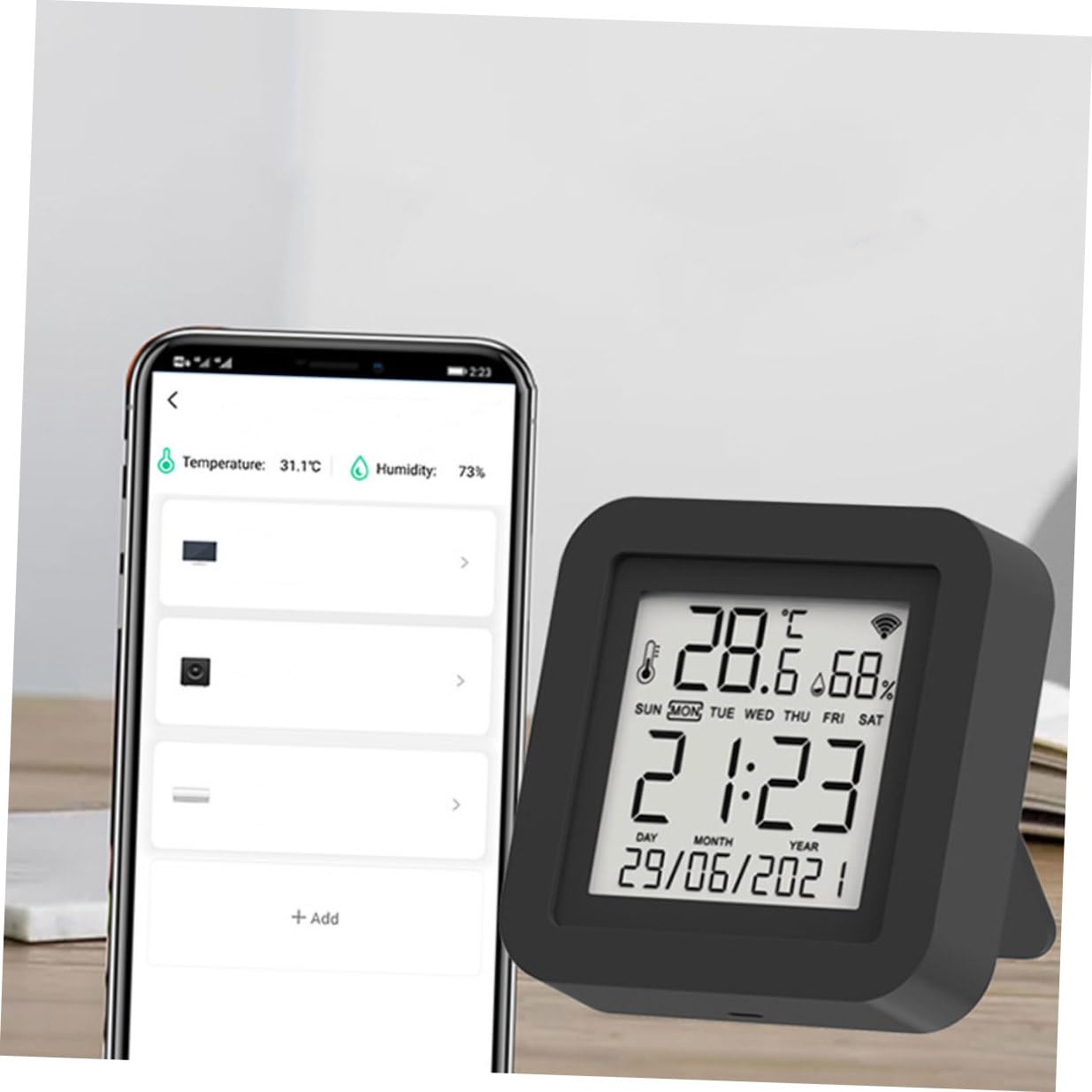 Gadpiparty Indicatore di Temperatura e Umidità Digitale Lcd Monitor di Temperatura Interna Misuratore di Umidità per Interni Strumento Igrometro Portatile per Uso Domestico