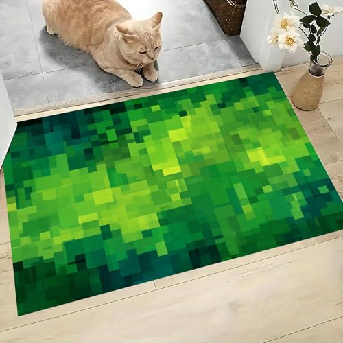 Paillasson style abstrait grand format tapis de sol vert de salon - 3