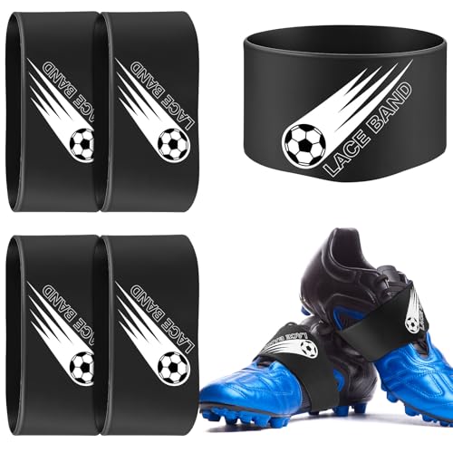 Patelai 4 Pcs Soccer Cleat Lace Cover Football Shoe Band