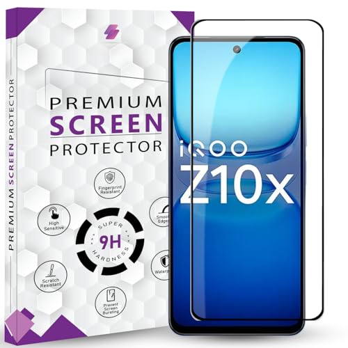 Image of Premium Tempered Glass Screen Protector Guard For iQOO Z10X (6.72 Inch, Pack of 1) | Ultra Clear Glass Edge to Edge Coverage With Easy to installation kit