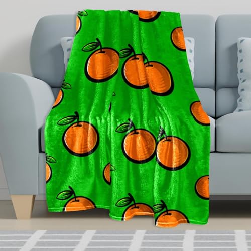 Couverture polaire orange plaid chaud doux jetee de canape et couvre-lit microfibre
