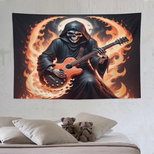 Tapisserie artistique squelette de guitare PAZZK : affirmez votre passion rock dans votre chambre