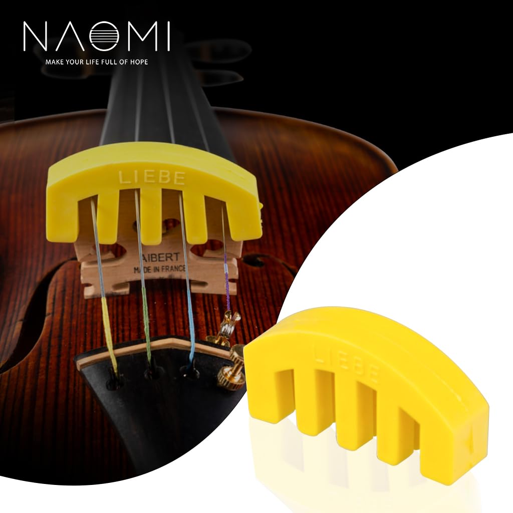 hobbyant Violin Rubber Mute detachable Violin Silent Rubber (Yellow)