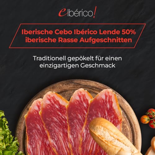 Iberisches Cebo-Lendenstück, 50% iberische Rasse – Vakuumgeschnitten für maximale Frische – Traditioneller und Gourmet-Geschmack – Iberisch (Packung mit 5 Umschlägen)
