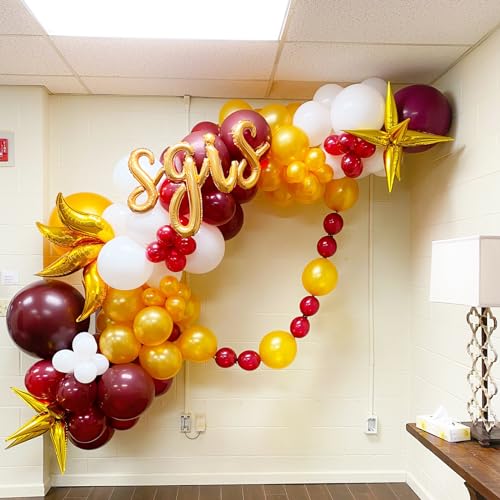 Image of Voircoloria Burgundy Balloons, 66pack 12inch Maroon Latex Party Balloons for Graduation, Thanksgiving Day, Autumn Fall Theme Party, Wedding, Birthday, Valentines, Baby Shower Party Decorations