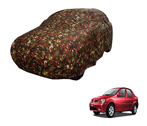 Image of Auto Hub Car Cover Compatible with Mahindra Logan with Weather Proof, Triple Stitched, Logan Car Cover Jungle Look