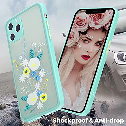 Lnuobp Compatible With Iphone 12 Pro Max Case For Women Girls, [3D Floral Flower][Protect Camera][Support Wireless Charger] Clear Frosted Soft Tpu Bumper Silicone Slim Cute Case For Iphone 12 Pro Max #TOP3
