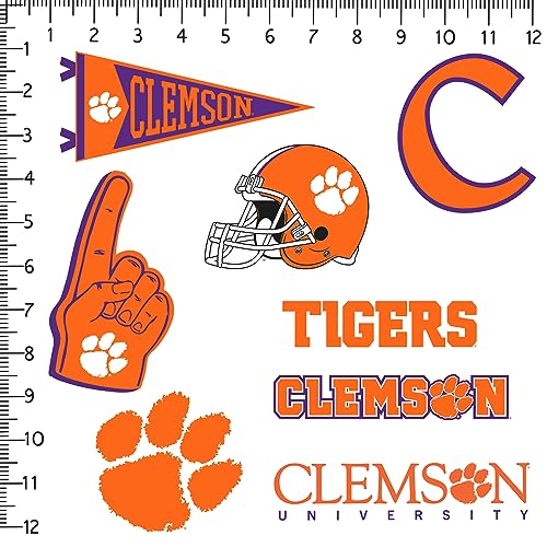Image of Clemson University Premium Vinyl Sticker Pack - 8 Waterproof Tigers Decals for Laptop, Water Bottle, Tablet, Car, Skateboard & More - Officially Licensed Variety Set