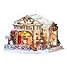 Produktbild Childlike Puppenhaus Bausatz DIY Kleines Haus, Miniatur Puppenhaus Aus Holz Mit Musikuhrwerk Ohne Staubschutz, Puppenhaus Bausatz Für Weihnachten Geburtstag, Weihnachten Schnee Nacht