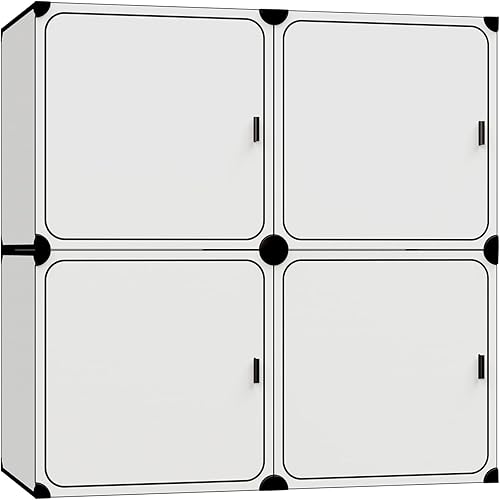 PexFix Organizador de almacenamiento con puertas, 4 organizadores de armario y estantes de almacenamiento portátiles, estantes de almacenamiento