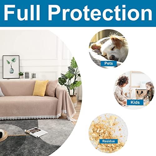 Bestdesil Brown Sofa Covers, Chenille Couch Covers For 3 Cushion Couch Sofa, Sectional Couch Cover For Dogs Cats, Boho Aesthetic Couch Cover With Lace Edge, 71" X 118" #TOP3