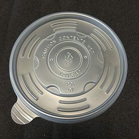 12oz & 16oz Disposable Food Soup Container Paper Cup Lids for Disposable Takeaway Food Containers (100) Cover