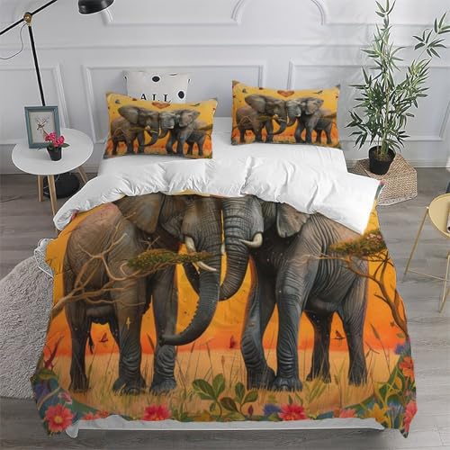 Housse de couette éléphant parure de lit cadeau idéal