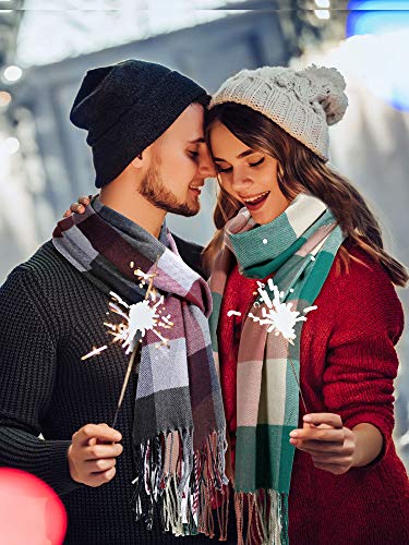 SATINIOR 2 Pezzi Coperta Plaid Donna Sciarpa a