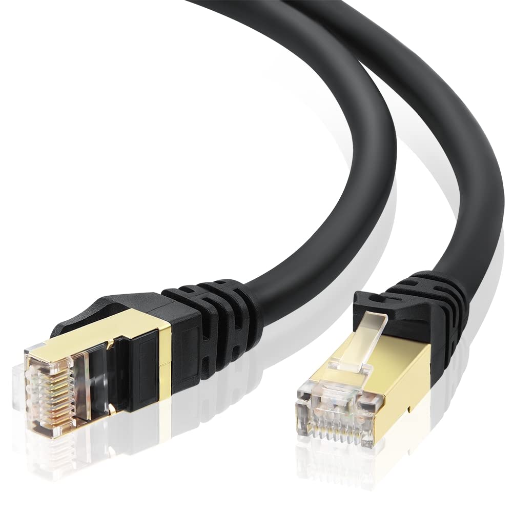 LAN - Cable de Red Ethernet (Conectores Dorados, 10 Gigabit, 600 MHz, Conectores Dorados) 40M Negro