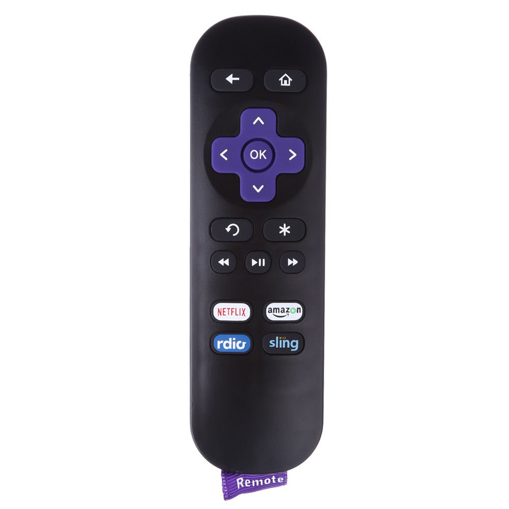 USARMT Roku4-6075 Replaced Remote for Roku Player LT, HD, XD, XS 1 2 3 4 with 4 Hotkeys Netflix MGO Blockbuster Amazon, 4 channel shortcut buttons: Netflix, Amazon, MGo, Blockbuster