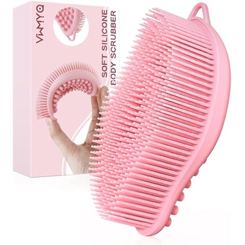 Silicone Body Scrubber - Exfoliating Body Scrubber for Men and Women, Soft Dual-Sided Shower Brush for Body Clean and Massage, Gentle Bath Brush Lathers Well for All Kinds of Skin Cover