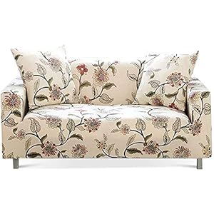 Lamberia Printed Sofa Cover Stretch Couch Cover Sofa Slipcovers for 2 Cushion Couch with Two Pillow Cases (Loveseat, New Blooming Flower)
