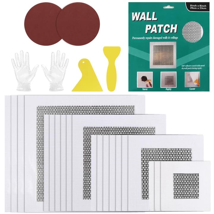 xoermioy 25 Pcs Drywall Repair Kit - 4/6/8/10 Inch Wall Patch Repair Kit for Large Holes, Dry Wall...