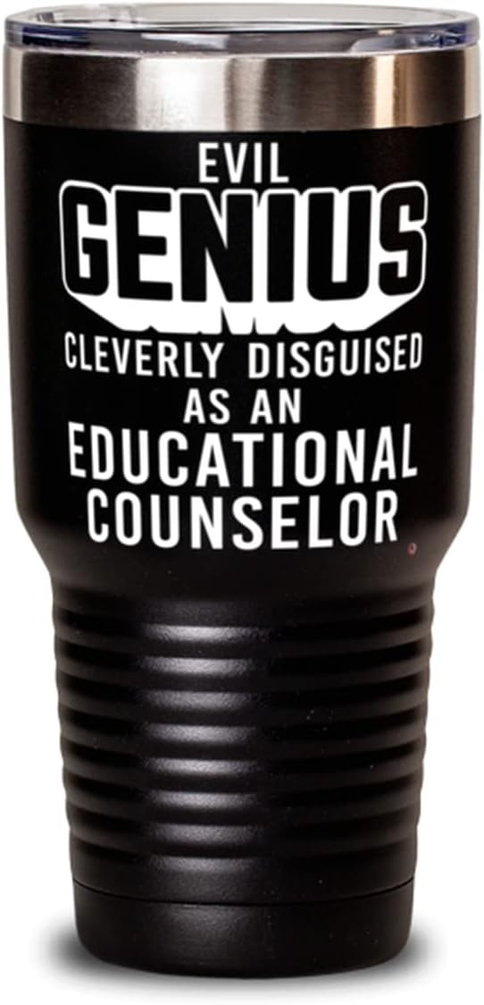 Funny Educational Counselor Tumbler Evil Genius Cleverly Disguised As An Educational Counselor 30oz Stainless Steel Black