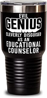 ODTGifts Funny Educational Counselor Tumbler Evil Genius Cleverly Disguised As An Educational Counselor 30oz Stainless Steel Black