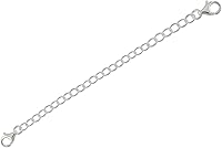 Vista 5 de egemmall Extensor de conector de cadena de collar de plata de ley/cadena de seguridad con cierre de langosta