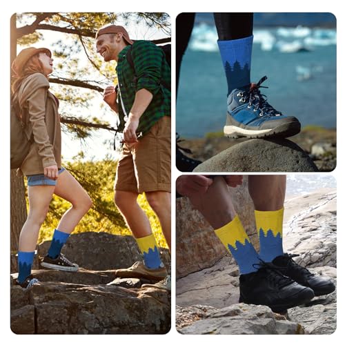 Image of ANOTION Funny Hiking Socks for Men & Women - Moisture Wicking Lightweight Compression Socks,Women Hiking Socks Summer
