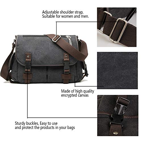 Vintage Canvas Messenger Bag Large Book Laptop Shoulder School Bag Women Men New
