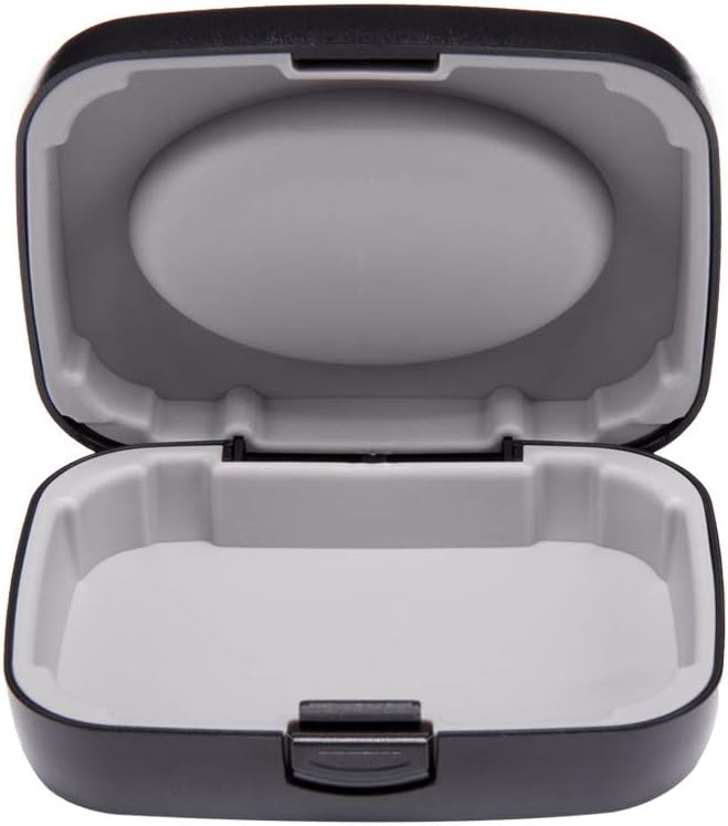 Hearing Aid Case Hard - Portable Protective Storage Case for BTE CIC IIC ITE (Black)