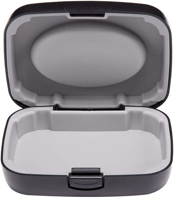Hearing Aid Case Hard - Portable Protective Storage Case for BTE CIC IIC ITE (Black)