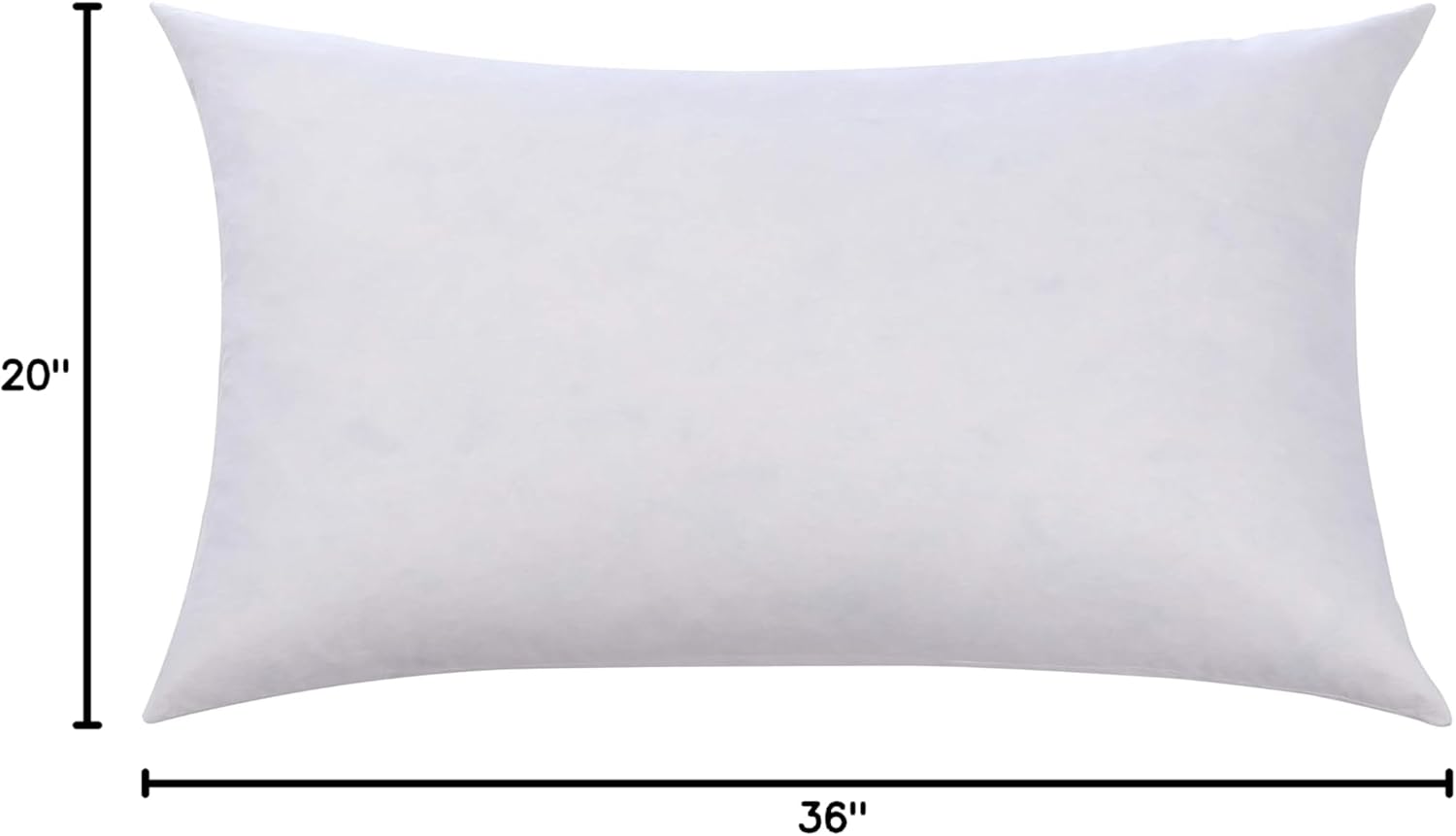 L' COZEE 100% Cotton Cover, Feather & Down Pillow, Best use for Decorative Pillows & for Firm Sleepers, White, Size (20x36)