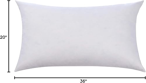 Miniatura 8 de Relleno de almohada de plumas y plumón de alta calidad, relleno decorativo, hipoalergénico, funda de algodón, color blanco (28 x 28 pulgadas)