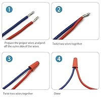 Vista 6 de 1000 piezas tuercas eléctricas de los conectores del alambre, terminales azules de la torsión del alambre de los casquillos de los resortes