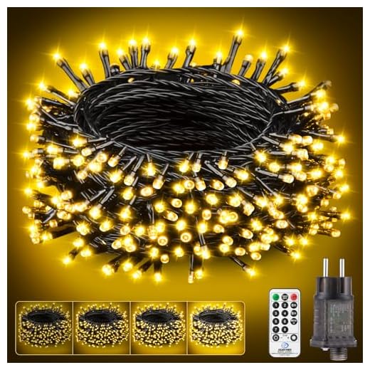 Light-Brightly Luces Navidad Arbol Exterior - 15M 150 LED Guirnaldas Blanco Cálido con 8 Modos Impermeable Luces Enchufe Decoración para Navidad Fiesta Boda Patio Jardín Festival