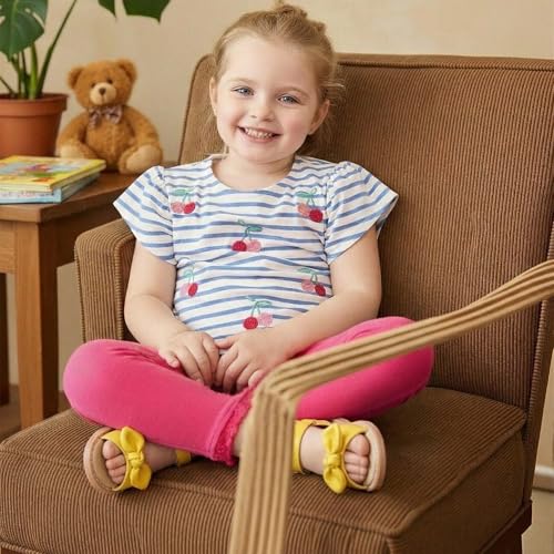 Image of THEE BRON Toddler Girls Sandals Wedding Flower Girl Dress Shoes Open Toe Flats