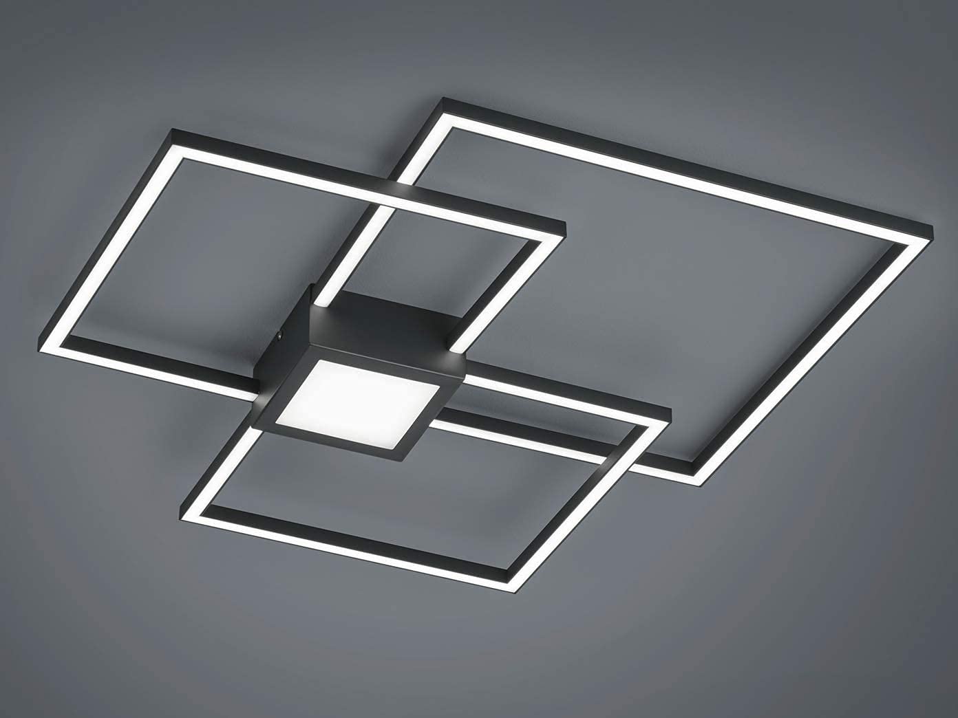 Trio Leuchten LED Deckenleuchte Hydra 676210442, Metall Anthrazit, inkl. 38 Watt LED, Switch Dimmer