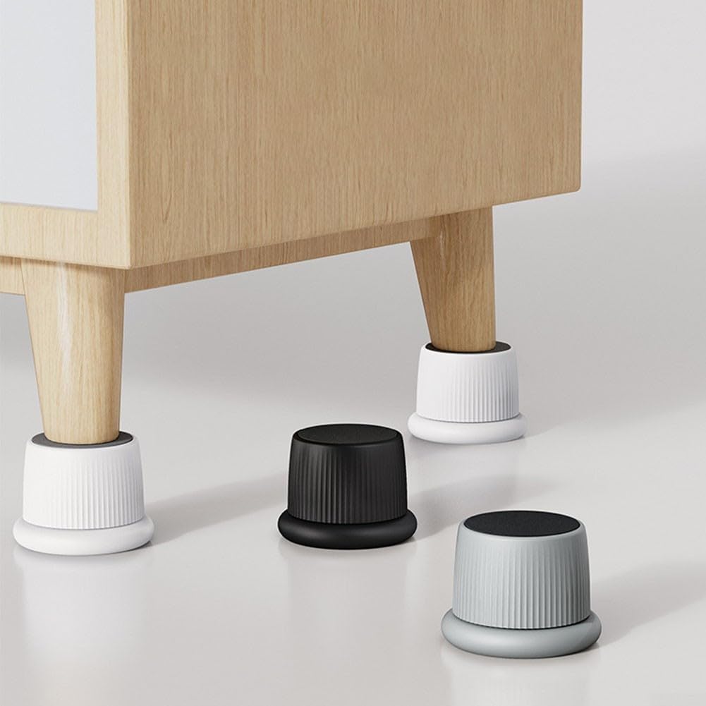 Easy Maintenance Adjustable Furniture Heightening Pads with Anti Slip Texture to Prevent Unwanted Movement (White)