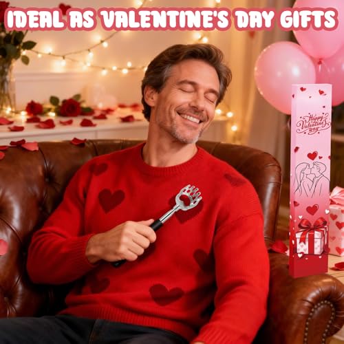 Image of WOVTE Extendable Back Scratcher for Men Women with Valentine's Day Packaging, Perfect Valentines Day Gifts for Her, Him, Boyfriend, Girlfriend, Husband, Wife, Daughter, Friends, Teachers, Family