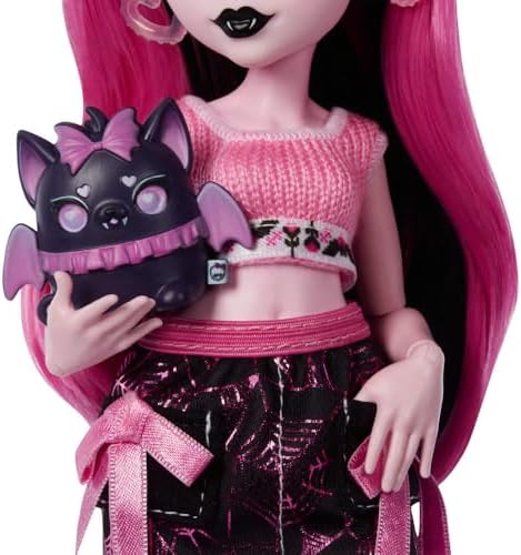 Monster High Güzellik Sırları Draculaura bebek ve aksesuar seti, face roller ve özelleştirilebilir ilham panosu gibi 13 gerçekçi sürpriz, JHK43 - Görsel 5