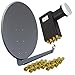 Produktbild Gibertini 85cm SE Profi Serie Aluminium Anthrazit SAT Antenne mit PremiumX Octo LNB 0,1dB 4K für 8 Teilnehmer inkl. 16x F-Stecker