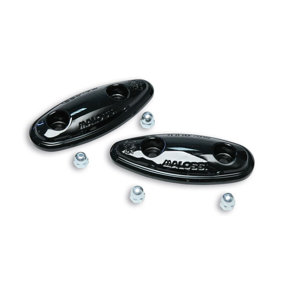 MALOSSI 2513138.N0 Coppia Coperture Nero Tappi per Asole Specchietti, Compatibili con Yamaha T-Max 500 2001-2007
