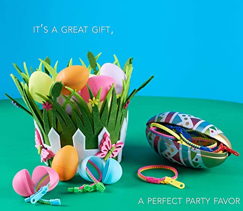 Upbrands 96 Party Favors For Kids Easter Egg Stuffers, Friendship Zipper Bracelets 7.5” Stress Relief Fidget Toys, Kit For Valentines, Birthday, Goodie Bags, Easter Egg Fillers, Classroom Rewards #TOP6