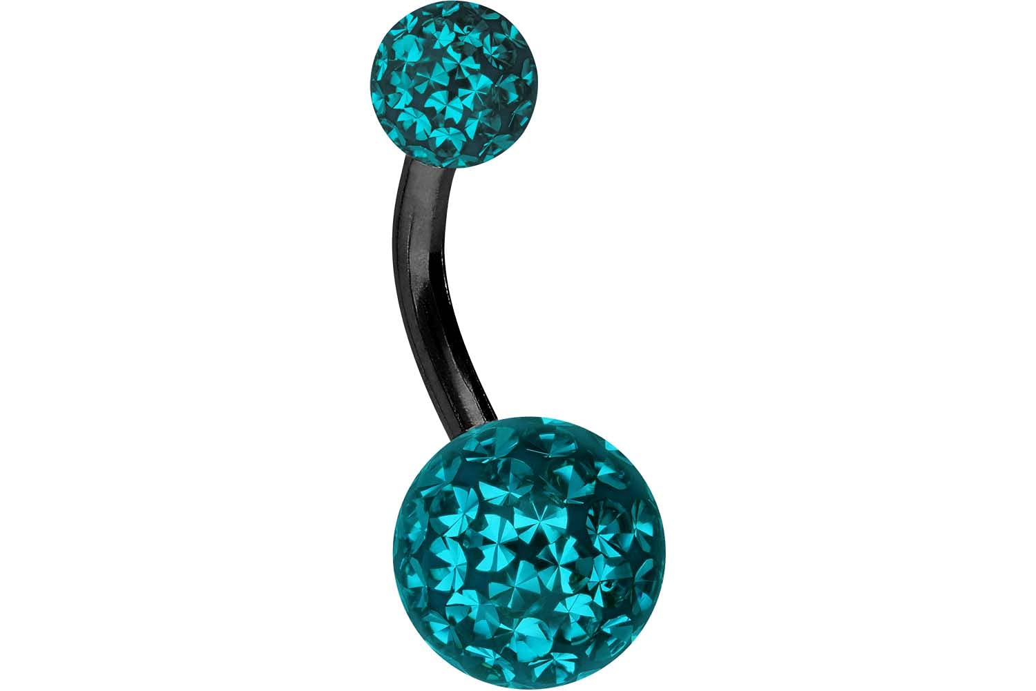 PIERCINGLINE Piercing para el ombligo de acero quirúrgico, 2 bolas EPOXY, piercing para el ombligo, bananabell, color y tamaño a elegir, Acero quirúrgico 316L / resina epoxi.,