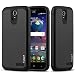 J&D Case Compatible for ZTE Grand X3 Case, ZTE Wrap 7 Case, Heavy Duty [Dual Layer] Hybrid Shock Proof Protective Rugged Bumper Case for ZTE Grand X3 Case, ZTE Wrap 7 (2016 Released) Case - Black