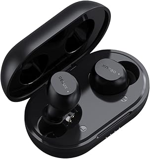 DeLUX True Wireless Earbuds - Dual Mode in-Ear Headphones with BT 5.0, Wireless Charging Case, 30 Hrs Playtime, IPX5 Waterproof, Built-in Mic, Immersive Deep Bass, Touch Control (DT3-Black)