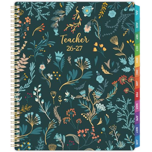 Teacher Planner 2026-2027- Teacher Planner, Teacher Lesson Planner from July 2026 to June 2027, 9' x 11', Spiral Bound,Lesson Plan Book with Colourful Monthly Tabs, Inner Pocket