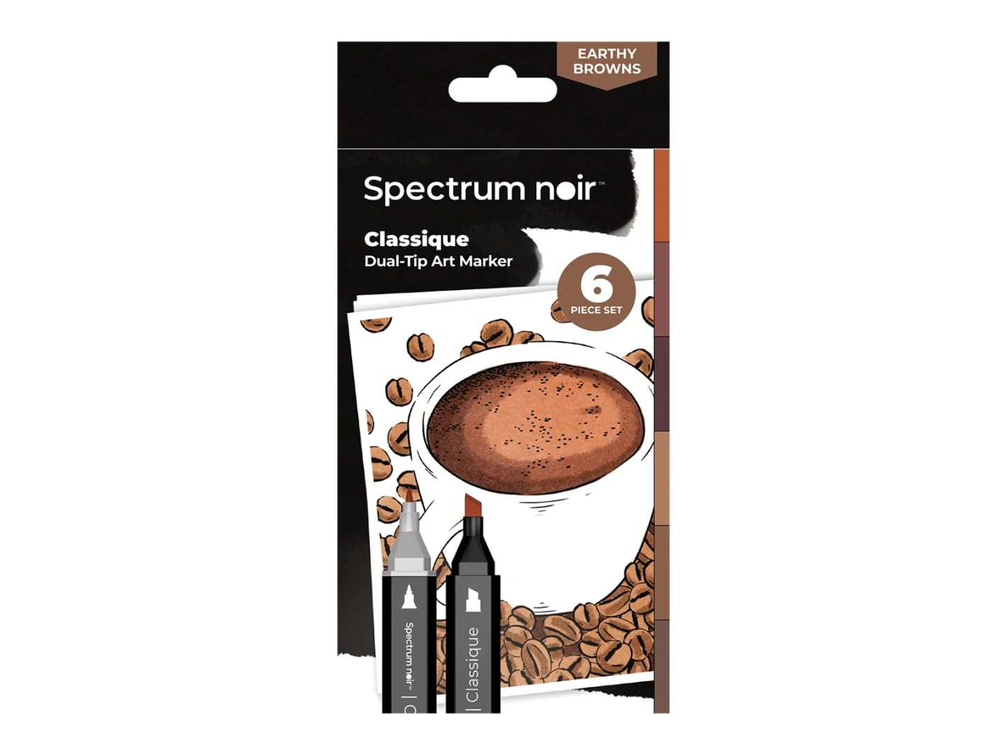 Spectrum Noir Classique Blend Twin Tip Blendable Alcohol Based Marker Set - Pack of 6 - Earthy Browns