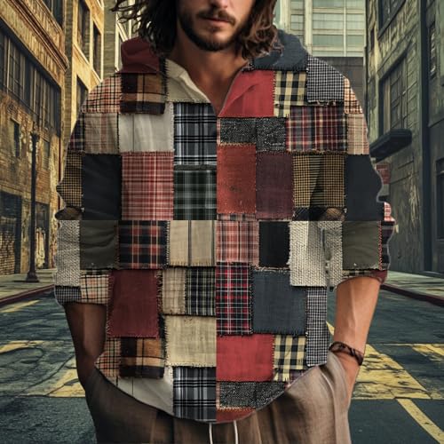 MARSVOVO Shirt Hoodie for Men Hooded Long Sleeve Button Up Pullover Lightweight Big and Tall Causal Shirts Men2