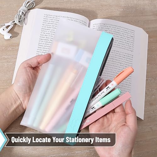 Image of Mr. Pen- Clear Pencil Pouch, 8.50 inchx4.25 inch, 3 Pack, Durable TPU Material | Medium Water-Resistant Pencil Bags with Smooth Zipper, Multipurpose Clear Pouch for Stationery, School, Office